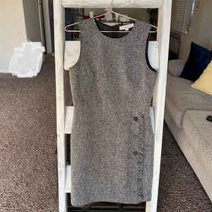 Loft Black & White Dress with Buttons